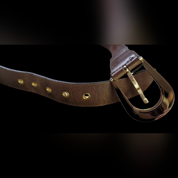 SALE M Genuine Leather Guess Belt Gold Hardware Sz M - Picture 6 of 16